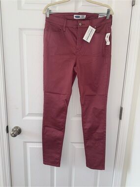 NWT Old Navy Rockstar High Rise Super Skinny Jeans Mauve Pink Size 10